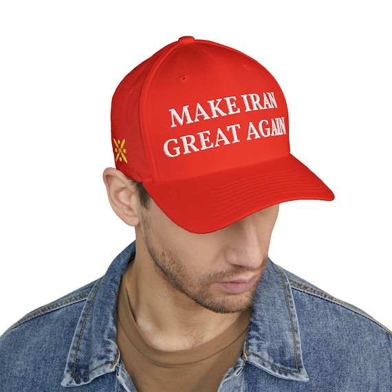 Premium White Make Iran Great Again Cap 4 Side Embroidery