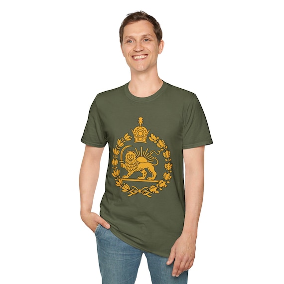 Lion and Sun with Crown Persian Imperial Emblem T-Shirt