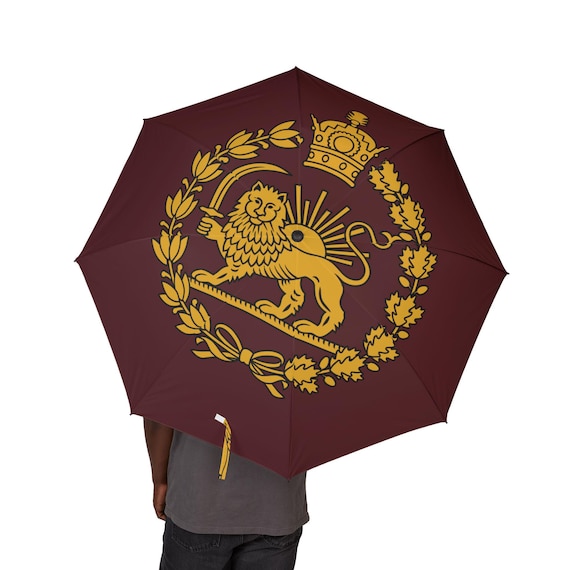 Lion and Sun Umbrella | Oxblood Manor | Pahlavi Crown | Persian Crown | MIGA | Shir o Khorshid