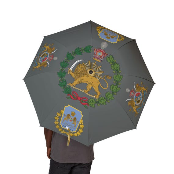 Persian Foldable Umbrella | Imperial | Lion and Sun with Crown | Imperial Guard | Persian Immortals