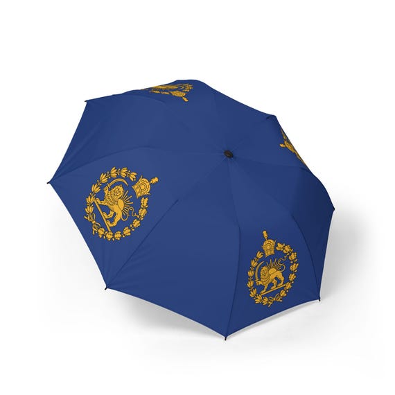 Iran Flag Navy Umbrella | Lion and Sun | Crown