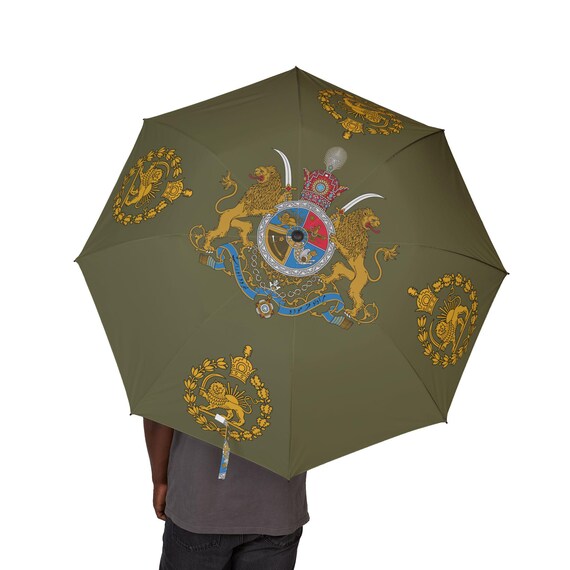 Lion and Sun Umbrella | Olive Atelier | Pahlavi Emblem Top | Javid Shah | MIGA | Crown | Persian
