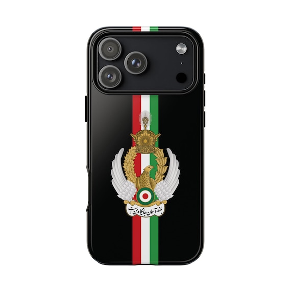 Iran Flag iPhone Case | Imperial | Crown | Black | Tough Case | Vertical Flag