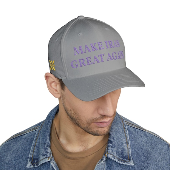 Premium Purple Make Iran Great Again Cap 4 Side Embroidery