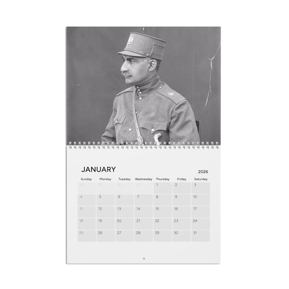 Reza Shah of Iran (Persia) Photo Calendar 2026 | Wall Calendar | Pahlavi | Imperial Iran