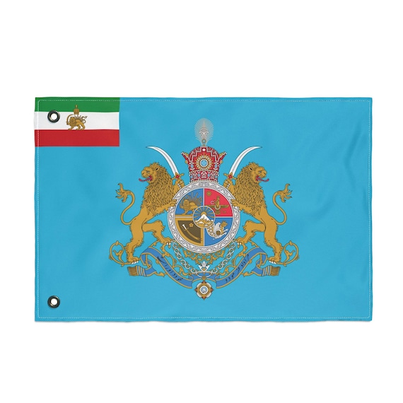 Imperial Standards of Shahanshah (Front) and Crown Prince (Back) of Iran Flag | Pahlavi Dynasty Double Sided Flag