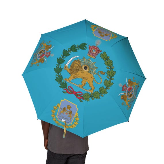 Persian Foldable Umbrella | Imperial | Lion and Sun with Crown | Imperial Guards | Persian Immortals
