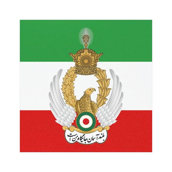 Car Magnet | Persian Eagle Emblem | Turquoise | Tricolor stripe | Lion and Sun