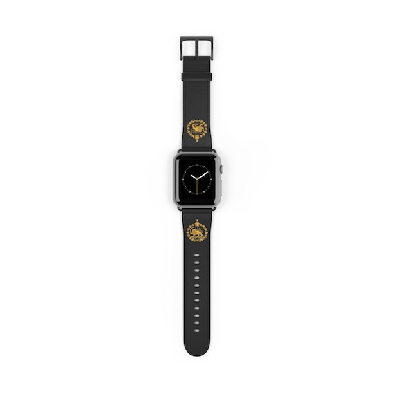 Iran Lion and Sun with Crown Black Apple Watch Band