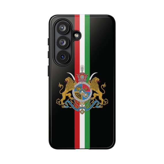 Iran Flag iPhone Case | Imperial | Crown | Black | Tough Case | Vertical Flag | Pahlavi | MIGA