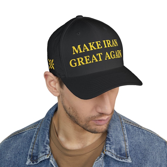 Premium Gold Make Iran Great Again Cap 4 Side Embroidery Option