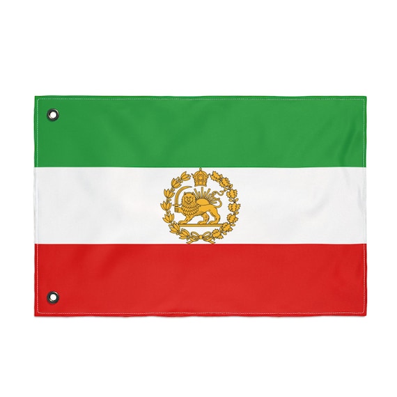 Premium Iran Lion and Sun with Crown | Double Sided Flag | USA Print