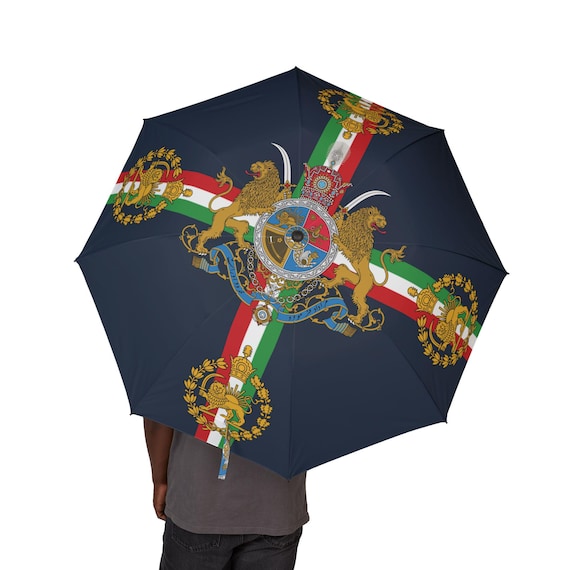 Persian Umbrella | French Navy | Lion and Sun with Crown | Pahlavi Emblem | Handpicked Design Emblem
