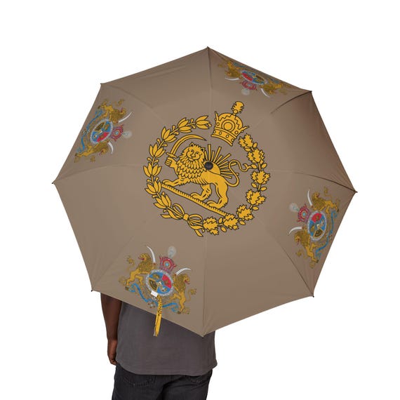 Iran Flag Safari Beige | Imperial Standard of the Shah | Lion and Sun | Crown | Pahlavi Dynasty