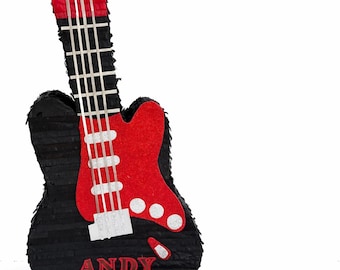 Piñata de cumpleaños de guitarra eléctrica personalizada