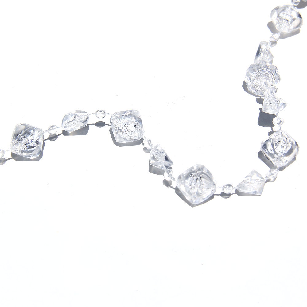 60 Feet Clear Diamond Cut Beads Roll Garland For Wedding Etsy