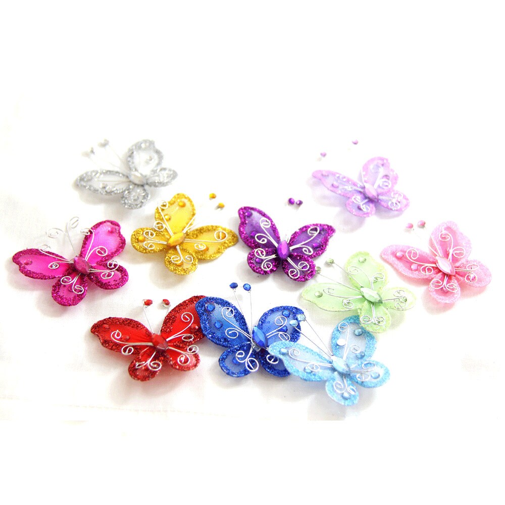 Glitter Butterflies for Floral Decorations Craft Projects Etsy