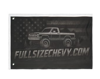FSC Flag Squarebody USA Truck Banner Chevy Pickup Heritage Garage Flag with Bold Lifted Design