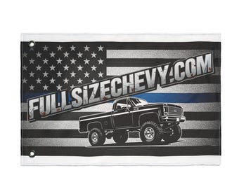 FSC Flag Squarebody USA | Lifted Chevy Truck Garage Banner 12x18