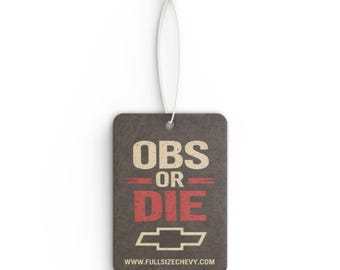 Car Air Freshener Black OBS Die Chevy GMT400 Truck Bowtie Accessory