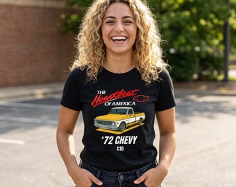 Retro '72 Chevy C10 Pick-up Truck T-Shirt, klassisches Grafik-T-Shirt