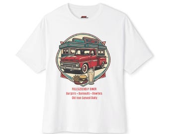 Vintage Camper Diner Tee - Retro RV & Burger Roadtrip T-Shirt