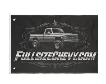 FSC Flag | Lifted Squarebody Pinstripe Garage Wall Banner Chevy Truck Decor