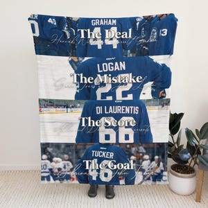 Hockey Romance Blanket, BookTok Reader Gift, Sports Fiction Fan Merch, Fictional Team Roster Throw, Bookish Decor OF2