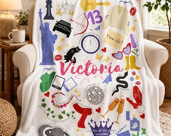 Personalized Taylor Blanket, Custom Name Swift Throw, Era Music Fans Concert Merch, Gift for Teen Girls
