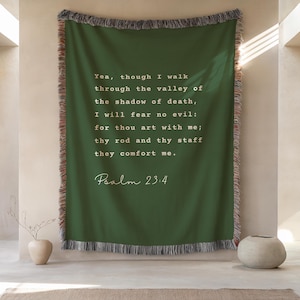 Coperta tessuta personalizzata con versetto biblico / Coperta con versetto personalizzato per il battesimo, regalo ideale