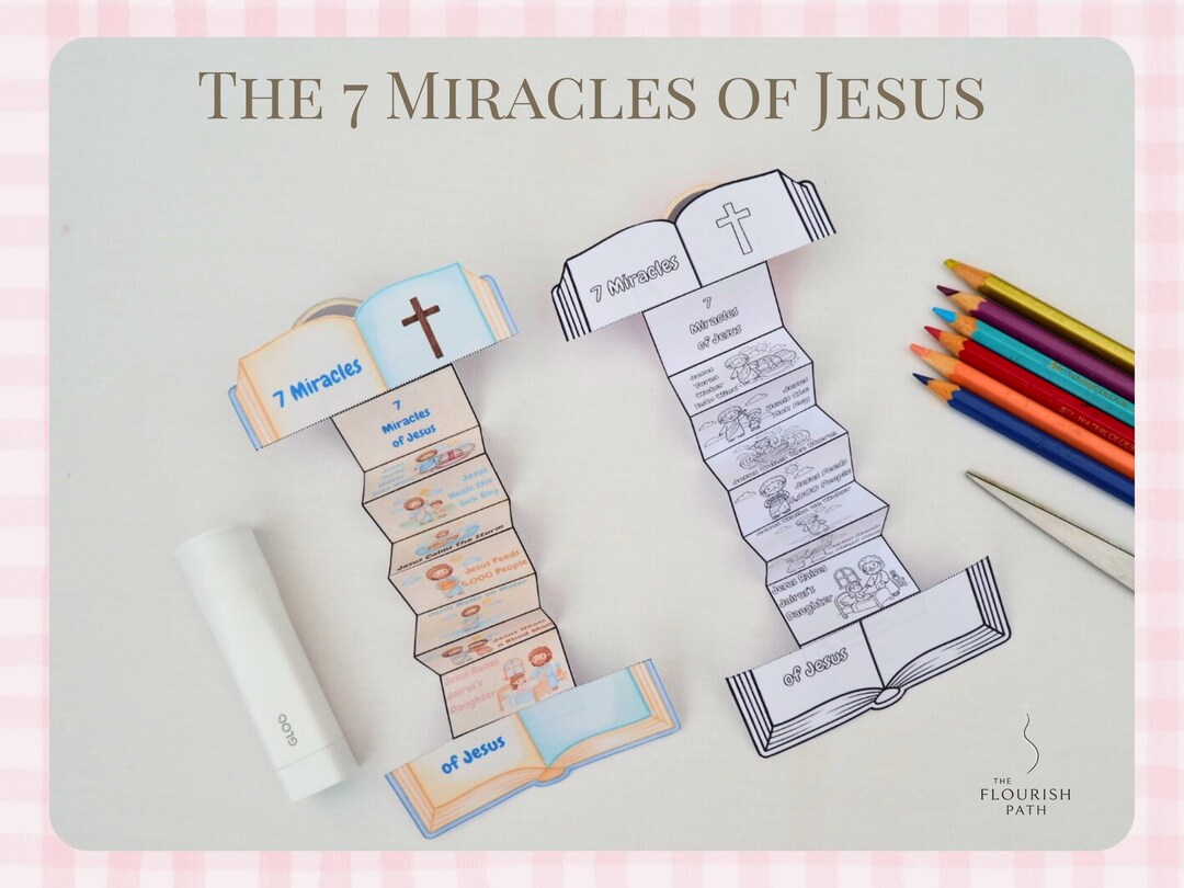 7 Miracles of Jesus Folding Craft | Sunday School Bible Lesson PDF - Etsy