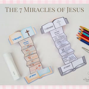 Jesu 7 mirakel, vikbara pyssel | Söndagsskolans bibellektion PDF