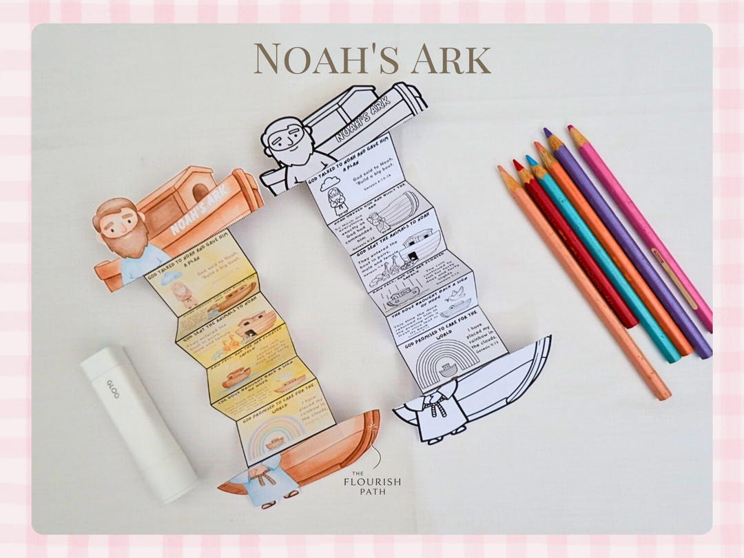 Noah's Ark Folding Craft for Kids | Sunday School Bible Activity ...