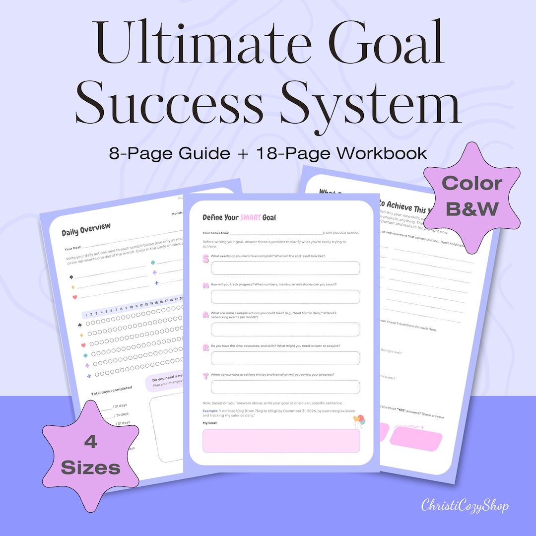 Mindful Goal Setting Workbook for Personal Growth | Printable 18 Unique ...