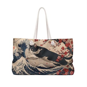 Tuxedo Cat Gift | Cat Lover Bag | Japanese Cat Bag | Cat Mom Bag | Unique Cat Gift for Her image 4