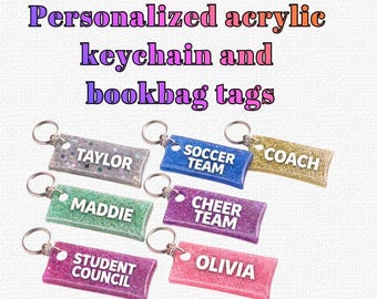 Personalized Glitter Resin Keychain: Team & Custom Colors