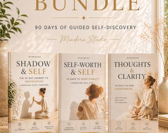 Inner Work Bundle PDF + Audio Guide, Shadow Work Journal, Self Worth Workbook, Overthinking Journal, Self Discovery, Digital Download