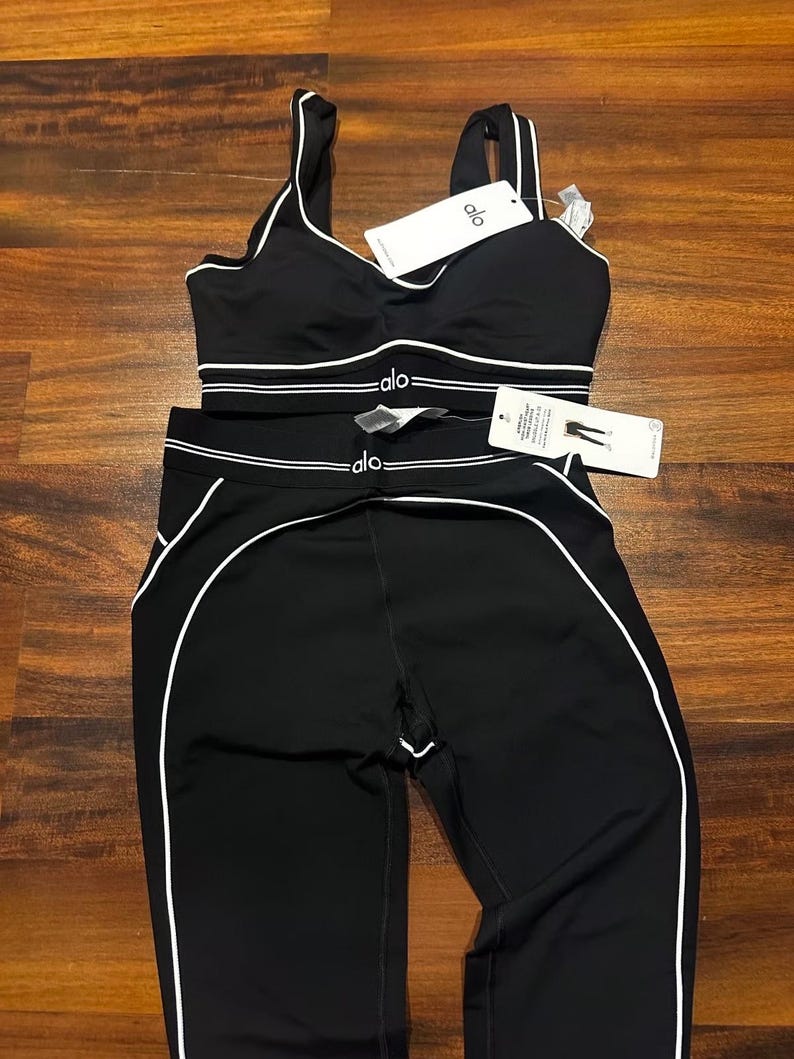 AlO Yoga Tracksuit Sports Bra & High Waisted Leggings Set image 8