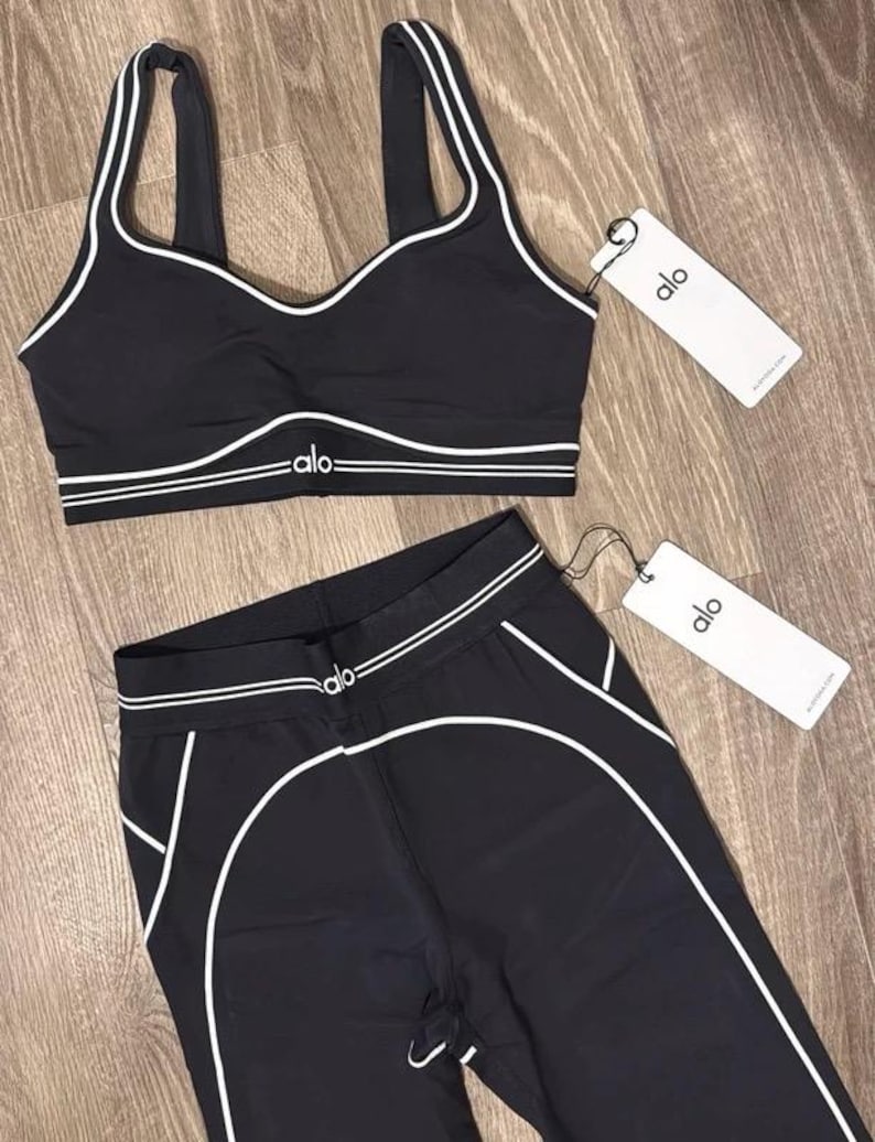 AlO Yoga Tracksuit Sports Bra & High Waisted Leggings Set image 4
