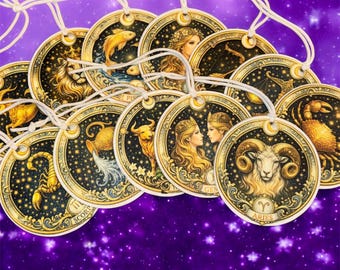 Zodiac Sign Car Air Freshener Astrology Aries Taurus Gemini Cancer Leo Virgo Libra Scorpio Sagittarius Capricorn Aquarius Pisces