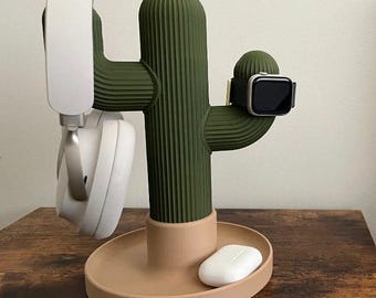 Cactus Headphone Stand 3MF File for 3D Printing