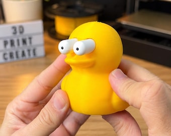 3D Printable Duck 3MF File, Cartoon Figurine Model