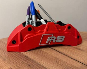 Audi RS Desk Organizer STL File, Brake Caliper Pen Holder, Car Lover Gift, 3D Printable Office Organizer, Automotive Decor STL