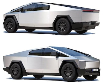 Futuristic Pickup Truck STL | Electric Truck 3D Model | Cyber Style Vehicle | 3D Print Car | STL File Download