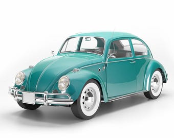1963 Classic Beetle 1300 3D Model STL File – Vintage Car Printable – Type 1 Sedan Digital Download – Scale Model for 3D Printing