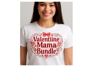 Valentine's Day Mama Shirt | Floral Heart, Mom Tee