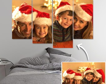 Custom Photo Frameless 4-Piece Canvas Set Home Decoration Anniversary Gift Christmas Gift