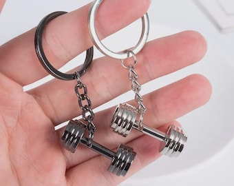 Dumbbell Metal Keychain Accessories Equipment Kettlebells Dumbbells Boxing Pendant Mini Fitness Keychain