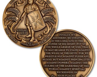Armor of God High Relief Bronze Antique Challenge Coin