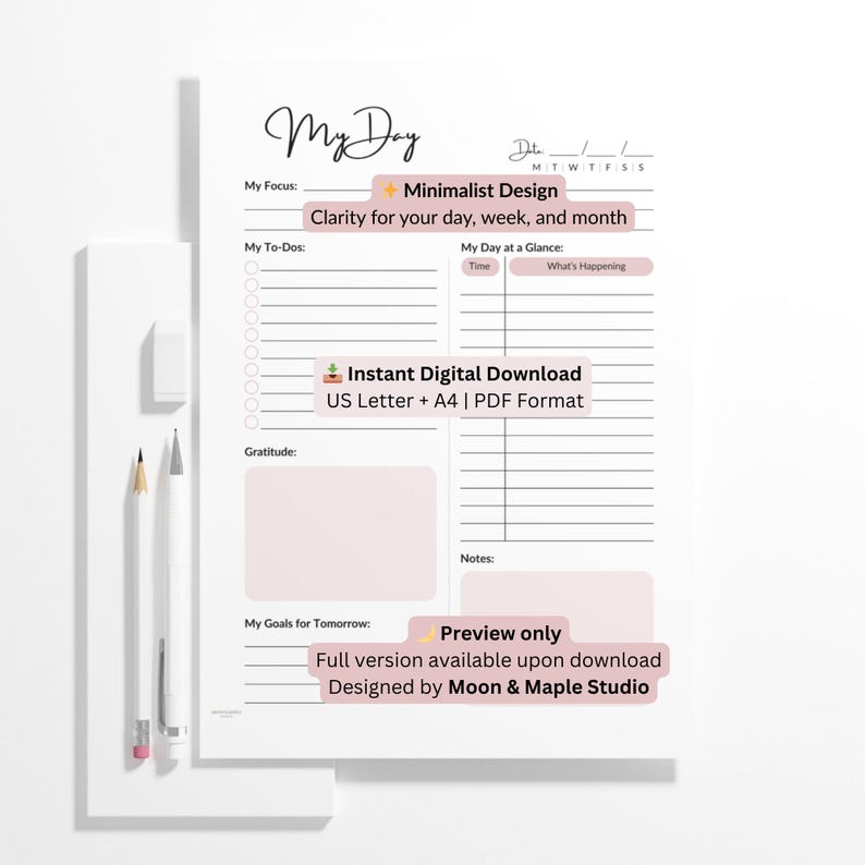 Guided My Planning Bundle (blush) – Daily, Weekly & Monthly – Planner ...